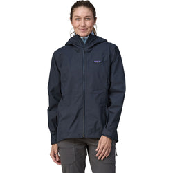 Patagonia Women's Boulder Fork Rain Jacket in Smolder Blue model front