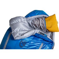 Nemo Equipment Men's Disco 30-Degree Endless Promise Down Sleeping Bag in Brilliant Blue pillow pocket