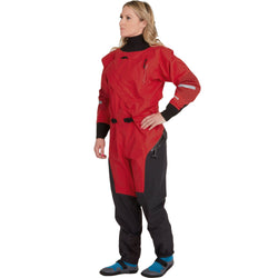 NRS Women's Foray Drysuit in Red model front