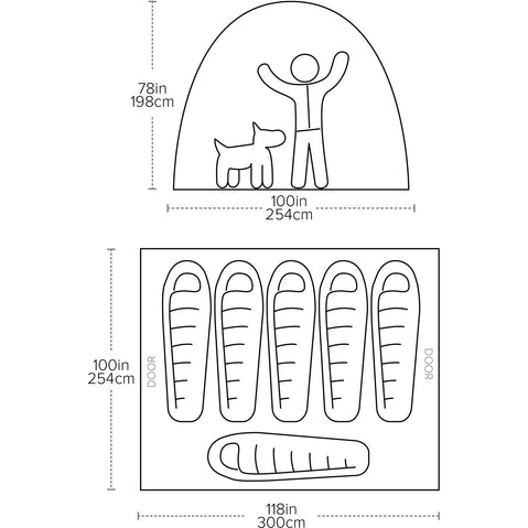 Big Agnes Big House 6 Person Camping Tent floorplan