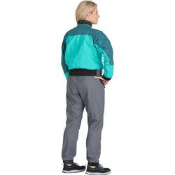 NRS Women's Helium Paddling Jacket in Mediterranea/Aqua model back