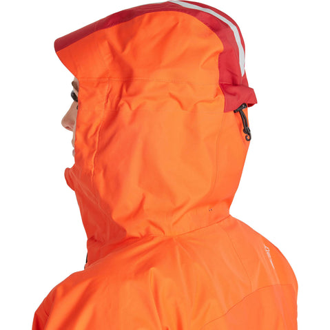 NRS Women's Riptide Paddling Jacket in Poppy model hood