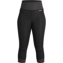 NRS Women's HydroSkin 0.5 Capris in Black/Graphite front
