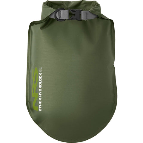 NRS Ether Hydrolock Dry Bag Forest Green 6 Liter Front With Logo