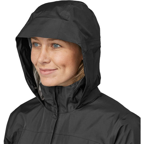 Patagonia Women's Torrentshell 3L City Coat in Black model hood