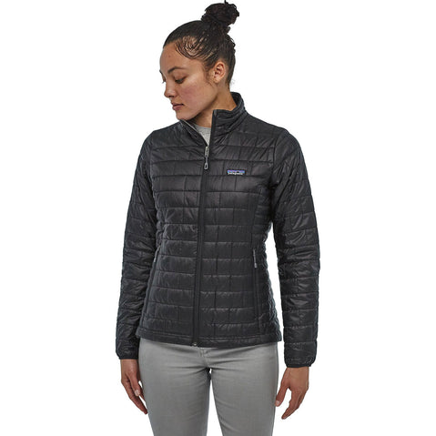Patagonia Women's Nano Puff Jacket black model angle
