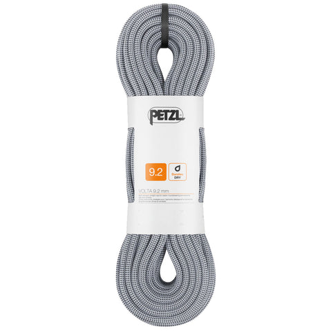 Petzl Volta 9.2 Dry Climbing Rope in Gray packed