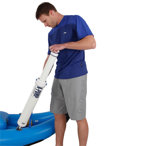 K-Pump K-400 boater pumping up and inflatable kayak