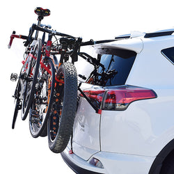 USED Malone RunWay BC3 Bike Trunk Rack with bikes loaded