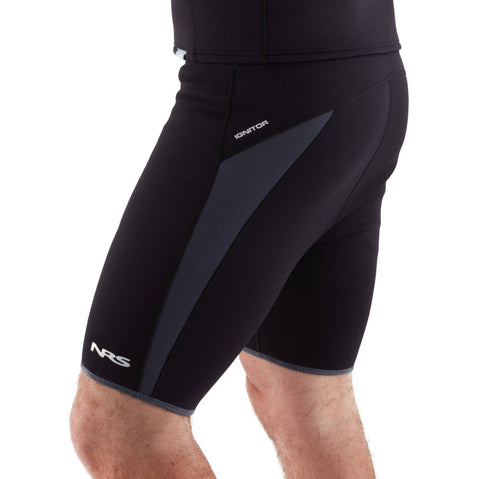 NRS Men's Ignitor Wetsuit Shorts in Black model back