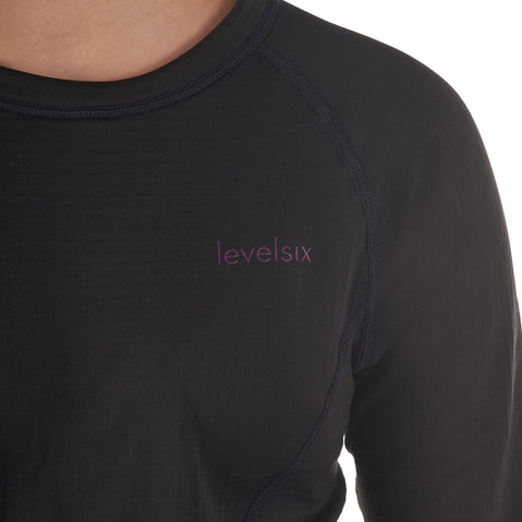 Level Six Women's Andoria Long Sleeve Shirt in Black logo