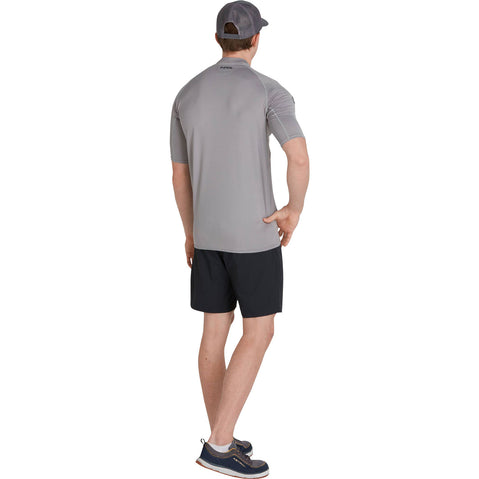 NRS Men's Rashguard Short Sleeve Shirt in Titanium model back
