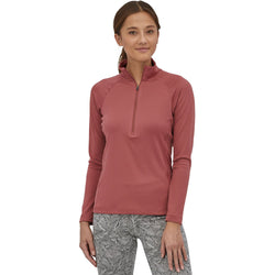 Patagonia Women's Capilene Mid Weight Zip Neck Shirt model view front