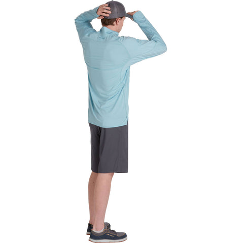 NRS Men's Silkweight Baja Sun Shirt in Sea Angel model back