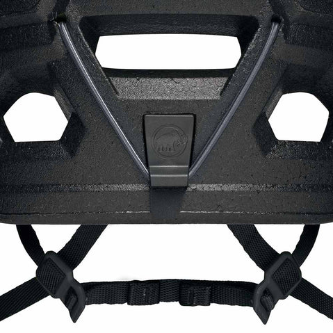 Mammut Wall Rider Rock Climbing Helmet Dark Jade retention clip