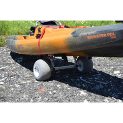 Malone Traverse HD-S Balloon Wheel Kayak/Canoe Cart with kayak loaded angle view