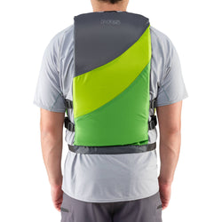 NRS Crew Universal Lifejacket (PFD) in Green/Gray model back