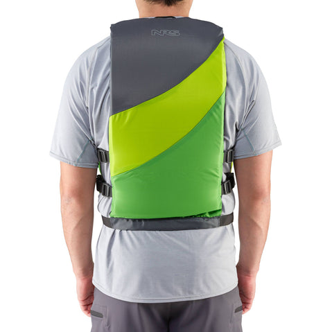 NRS Crew Universal Lifejacket (PFD) in Green/Gray model back