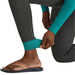 NRS Women's Expedition Weight Pants in Graphite model view ankle