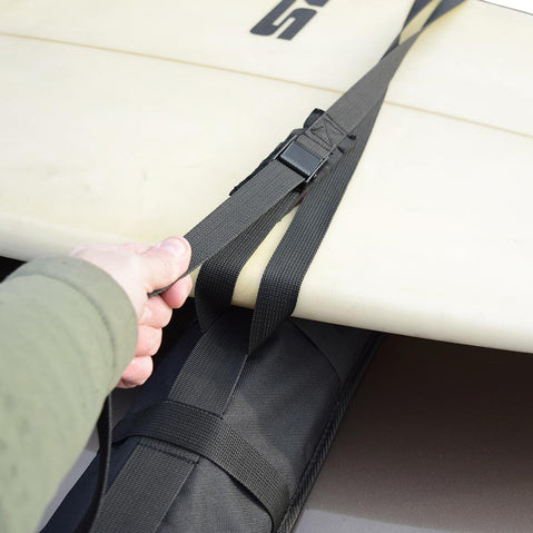 Malone QuickRack Soft Roof Rack strapped down