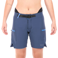 Level Six Women's Pro Goddess Neoprene Lined Shorts in Deep Blue front
