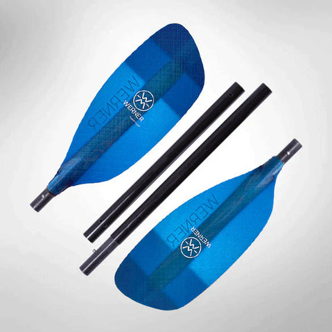 Werner Powerhouse Fiberglass 4-Piece Breakdown Whitewater Kayak Paddle