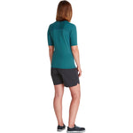 NRS Women's Rashguard Short Sleeve Shirt in Mediterranea model back