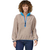 Patagonia Women's Synchilla Marsupial Jacket in Oatmeal/Heather Blue model front