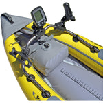 Advanced Elements StraitEdge Angler Inflatable Kayak in Yellow/Gray access from detail