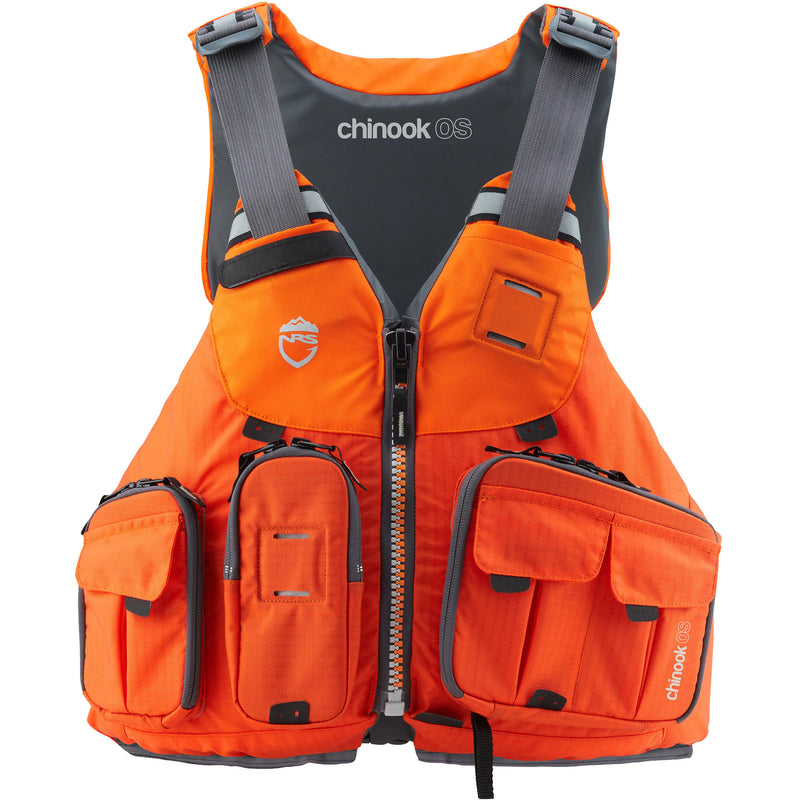 NRS Chinook OS Fishing Lifejacket (PFD) in Orange Front