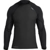 NRS Men's HydroSkin 1.0 Long Sleeve Shirt in Black/Graphite front
