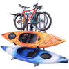 Malone 3 Bike + 2 Kayak + 6 Ski Free Standing Storage Rack with bikes and kayak loaded