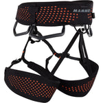 Mammut Men's Comfort Knit Fast Adjust Rock Climbing Harness in Black/Safety Orange side