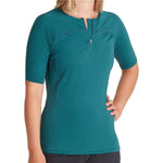NRS Women's Rashguard Short Sleeve Shirt in Mediterranea model frontcrop