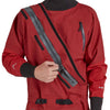 NRS Men's Explorer Semi-Dry Suit in Red model entry zipper
