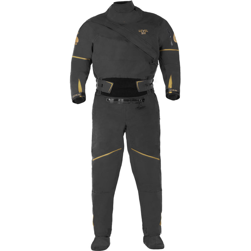 Level Six Odin Black Out Dry Suit in Black front