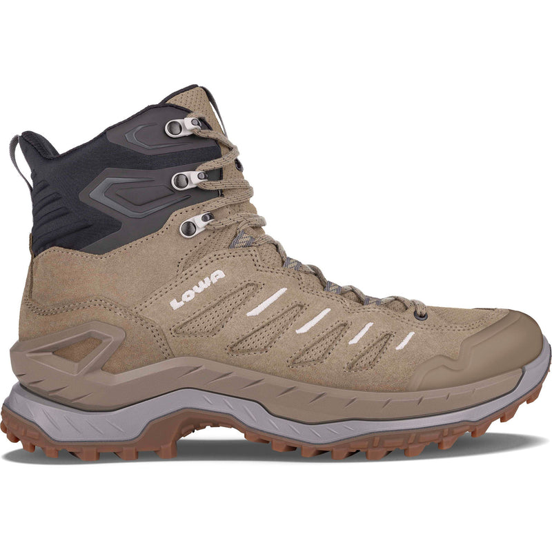 Lowa Men's Innovo Mid Hiking Boots in Dune/Grey side view