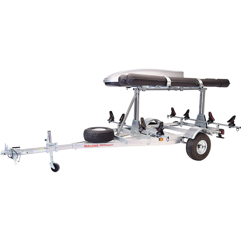 Malone MegaSport LowBed 2-Boat Saddle Up Pro Kayak Trailer Package with 2nd Tier angle