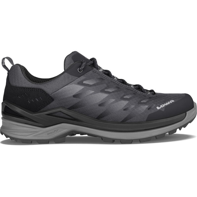 Lowa Men's Ferrox GTX Lo Hiking Boots in Black/Anthracite side view