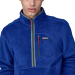 Patagonia Men's Re-Tool Pullover in Passage Blue model zipper