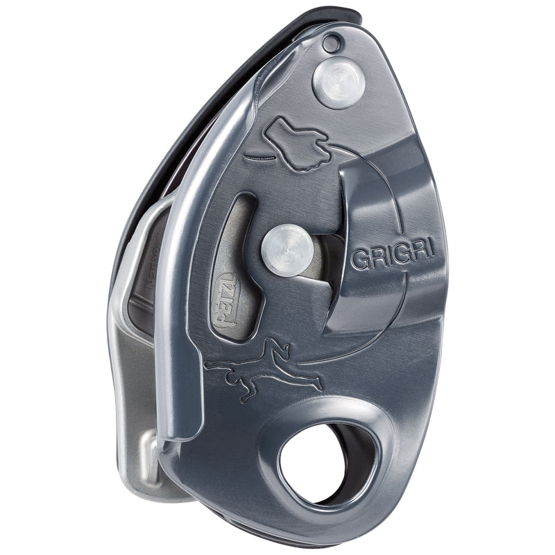 Petzl GriGri Belay Device in Gray angle