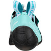 La Sportiva Women's Skwama Vegan Rock Climbing Shoes in Carbon/Turquoise back view