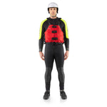 NRS Rescue Wetsuit in Black/Yellow model frontPFD
