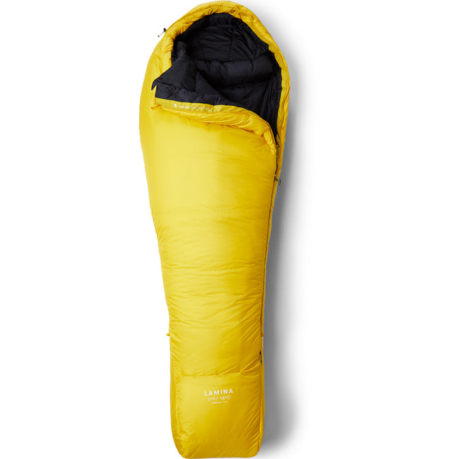 Mountain Hardwear Lamina 0 Degree Synthetic Sleeping Bag in Electron Yellow open