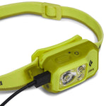 Black Diamond Storm 500-R Headlamp in Optical Yellow charging
