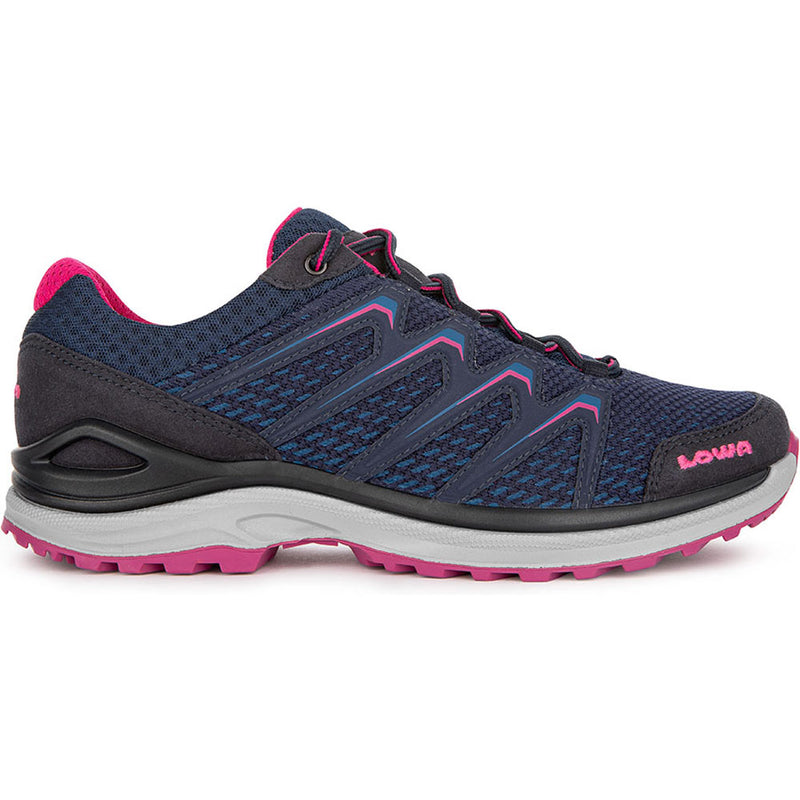 Lowa Women's Maddox Hiking Shoes in Navy/Berry side view