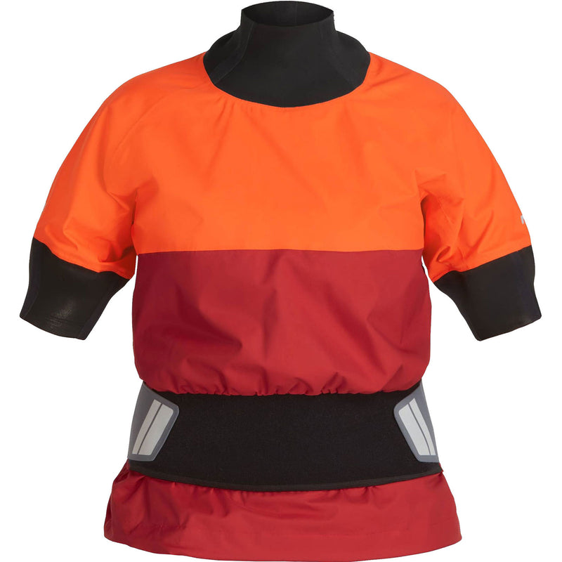 NRS Women's Stratos Shorty Semi-Dry Paddling Jacket in Poppy/Vino front