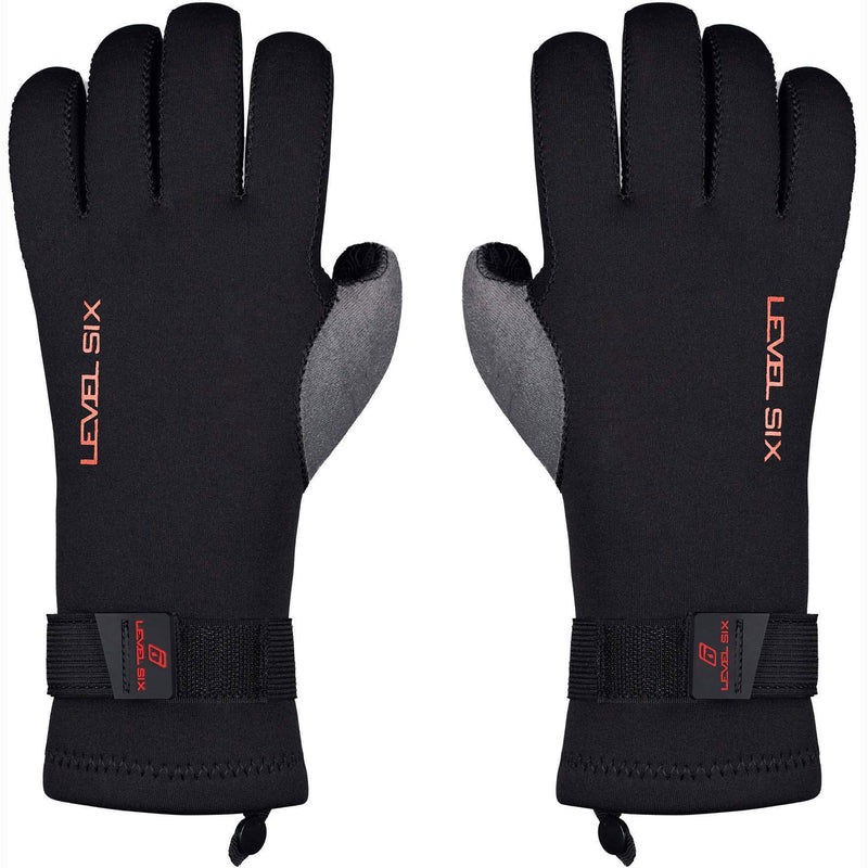 Level Six Electron 2 mm Neoprene Paddling Gloves in Black pair