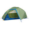 Marmot Tungsten 1 Person Backpacking Tent in Foliage/Dark Azure open
