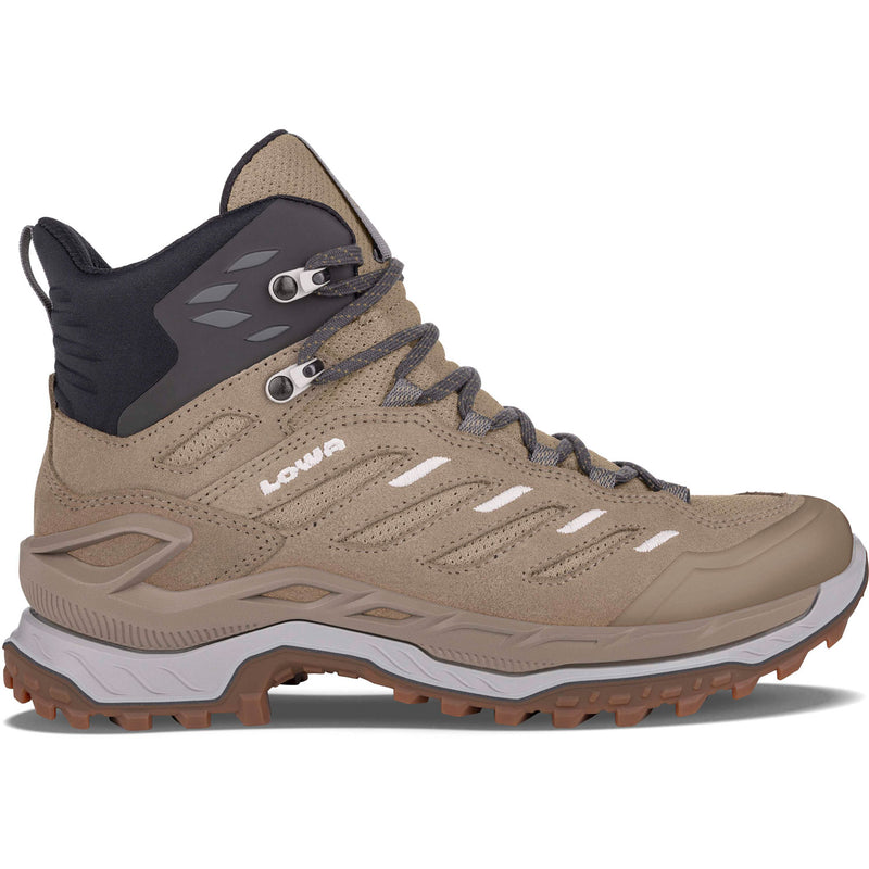 Lowa Women's Innovo Mid Hiking Boots in Dune/Grey side view